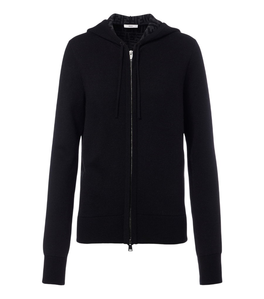 Fendi FF Zucca cashmere-blend zip-up hoodie