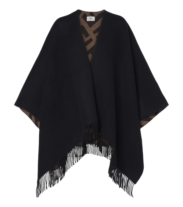 Fendi FF Zucca reversible wool and cashmere shawl