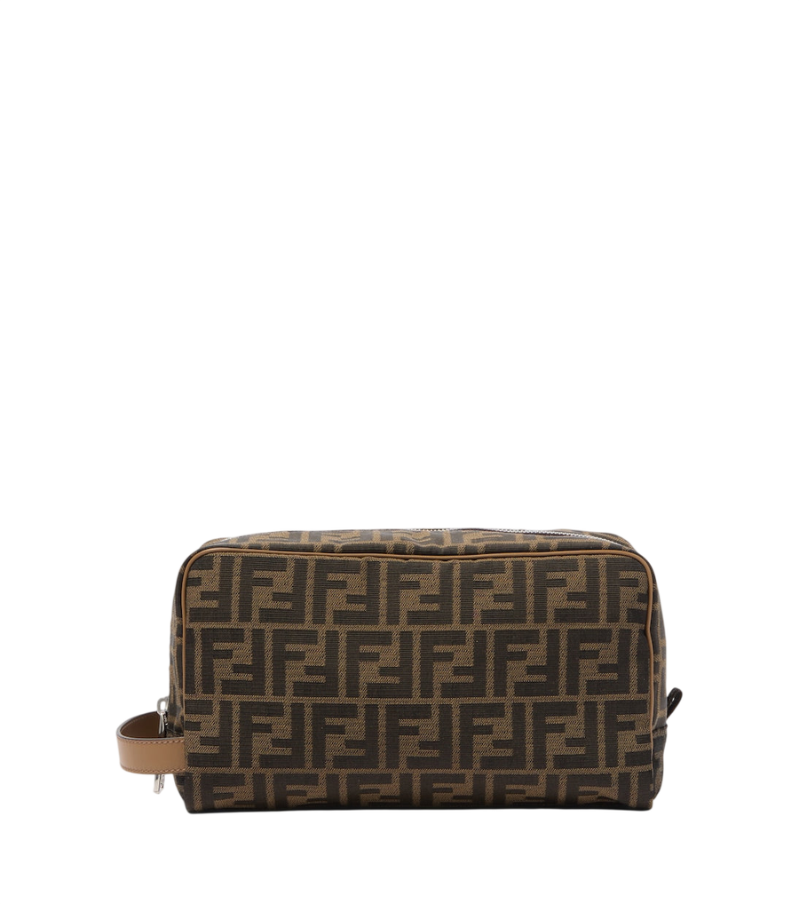 Fendi FF Zucca Small leather-trimmed toiletry bag