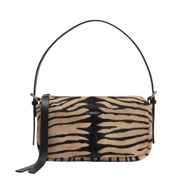 Fendi Leather-trimmed calf hair shoulder bag
