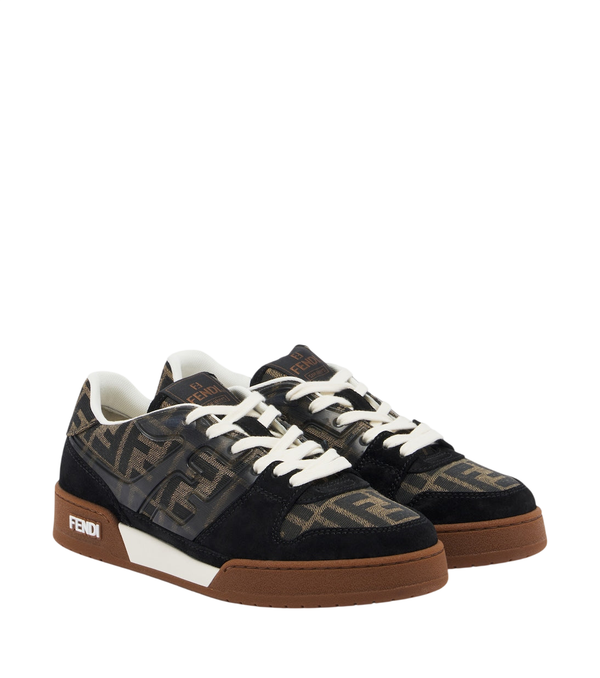 Fendi Match jacquard suede-trimmed sneakers