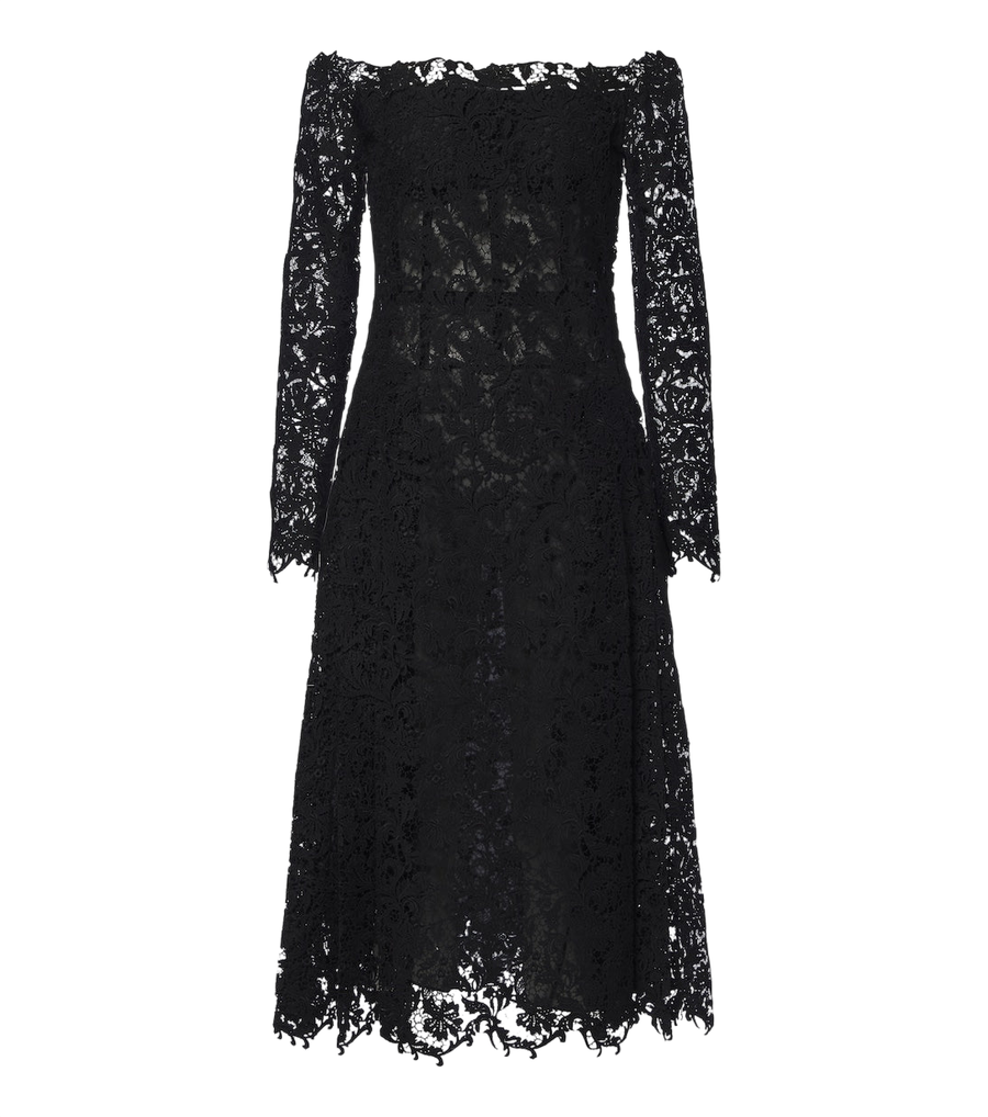 Fendi Off-shoulder lace bustier dress