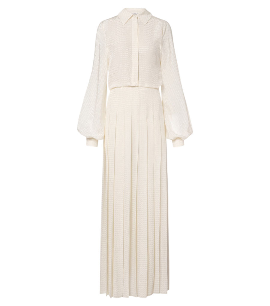 Fendi Plissé silk crêpe maxi dress