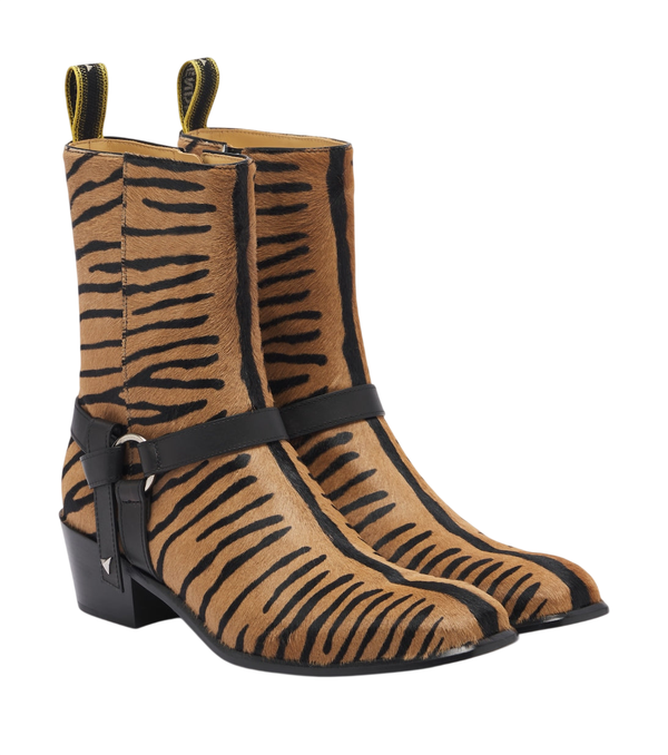 Fendi Printed calf hair mid-calf boots