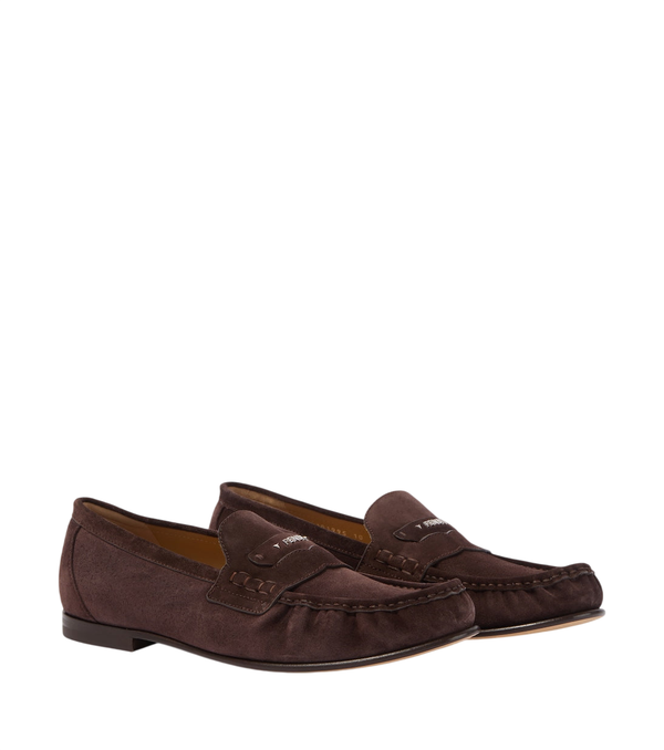 Fendi Scrunch suede penny loafers