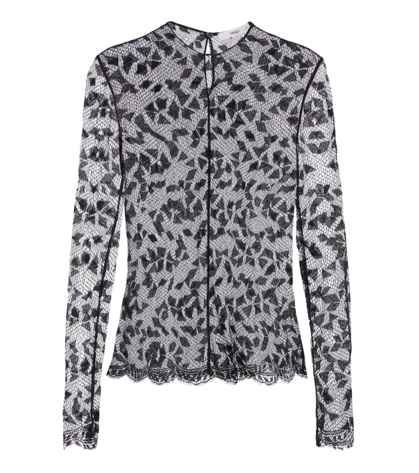 Fendi Top in pizzo trasparente