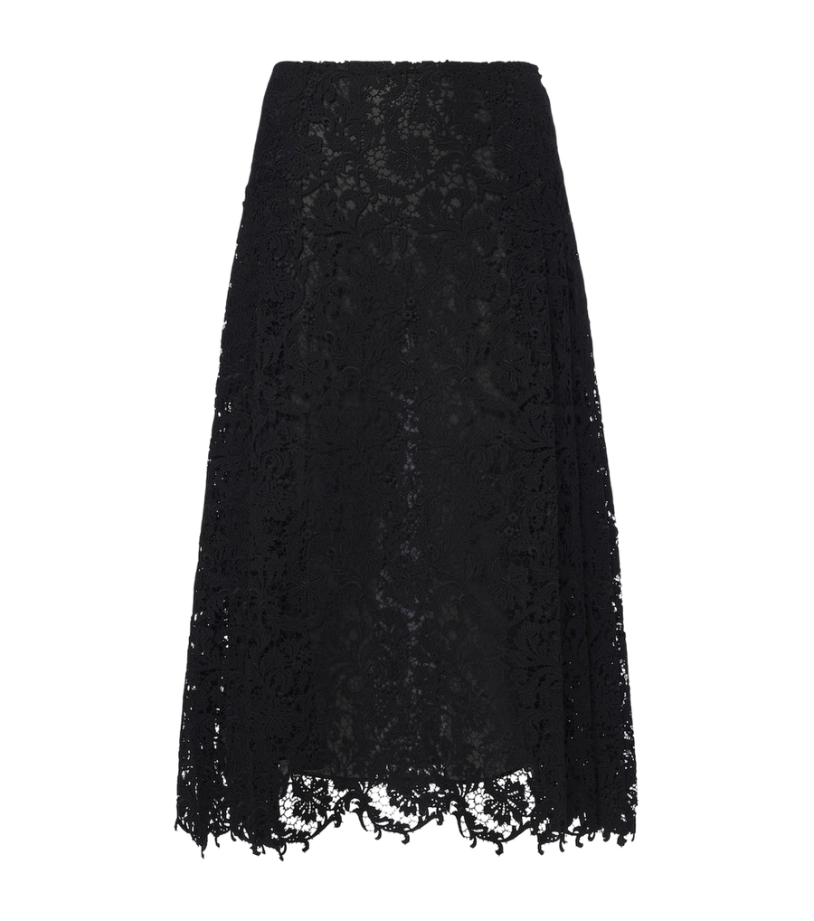 Fendi Saia midi de renda de seda