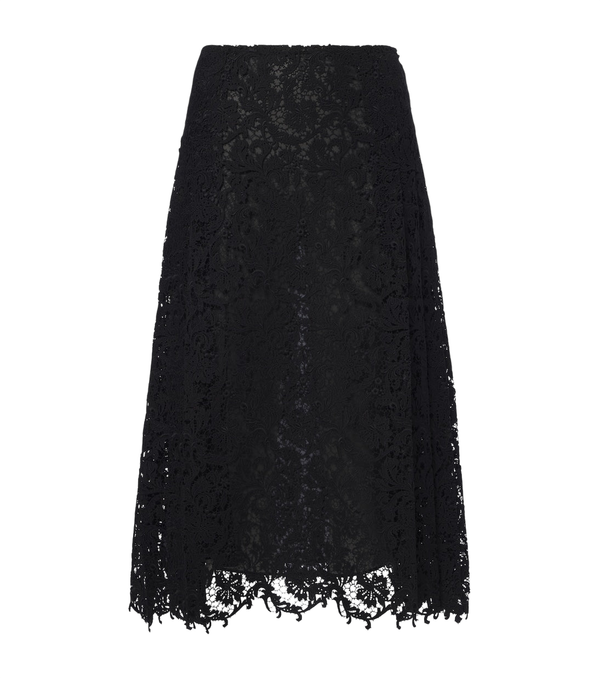 Fendi Saia midi de renda de seda