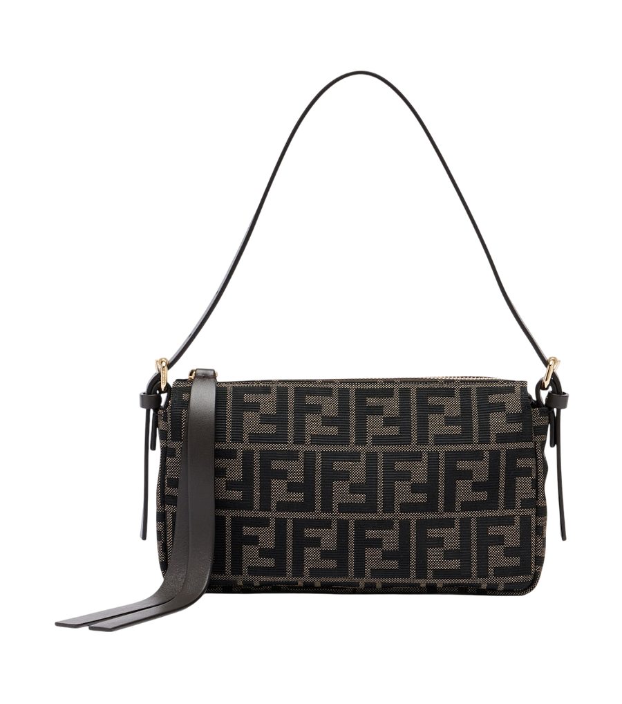 Fendi Zip Top Small FF jacquard canvas shoulder bag