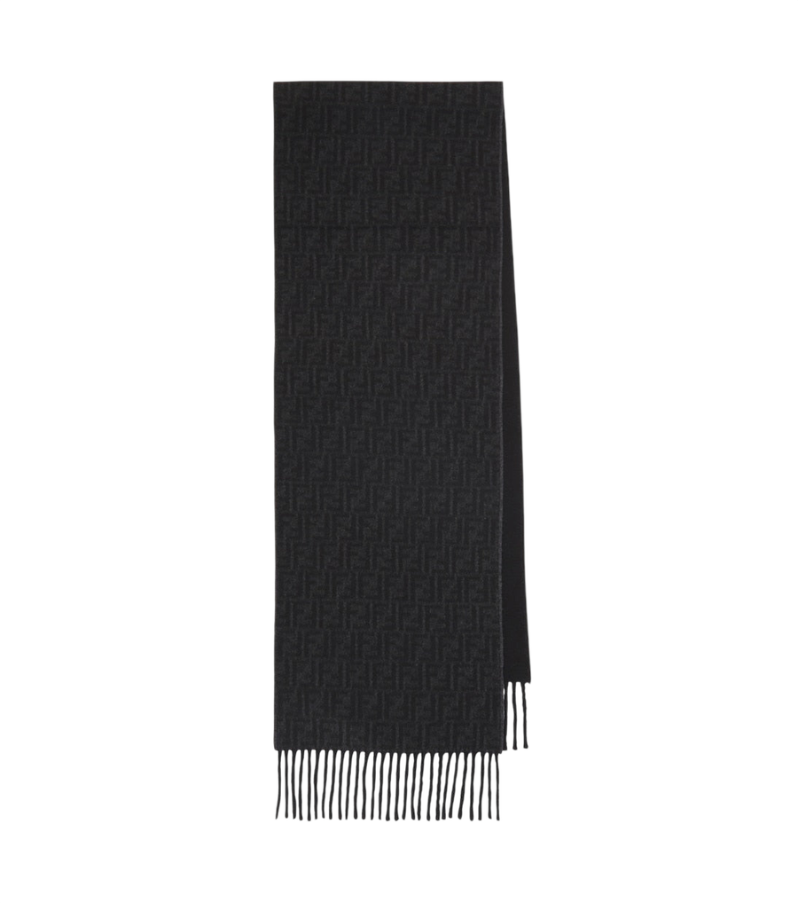 Fendi Zucca jacquard wool and cashmere scarf