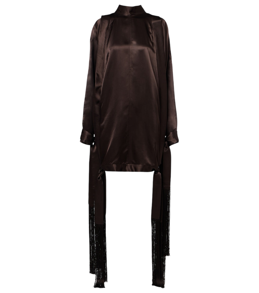 Mini-robe Ferragamo en satin à franges