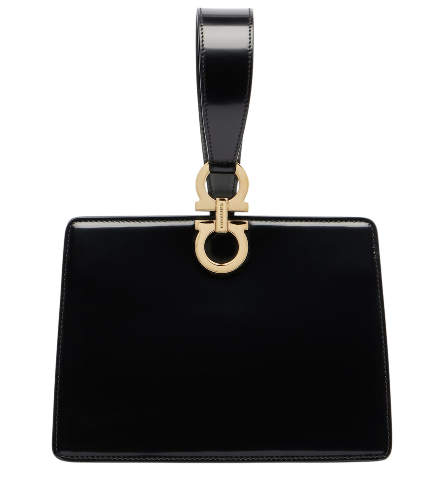 Ferragamo Gancini Small patent leather clutch