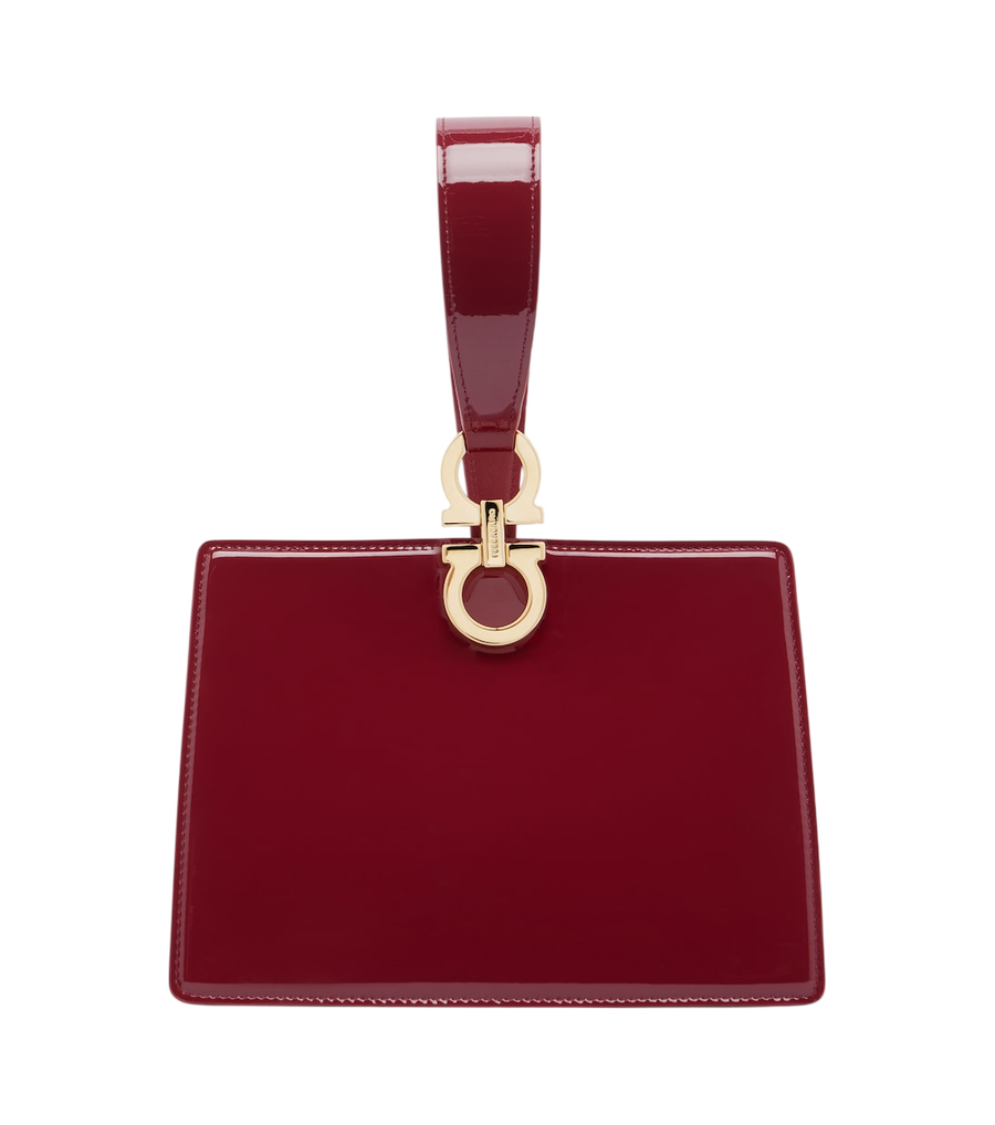 Ferragamo Gancini Small patent leather clutch