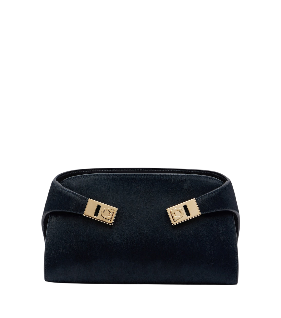 Ferragamo Hug Small calf hair clutch