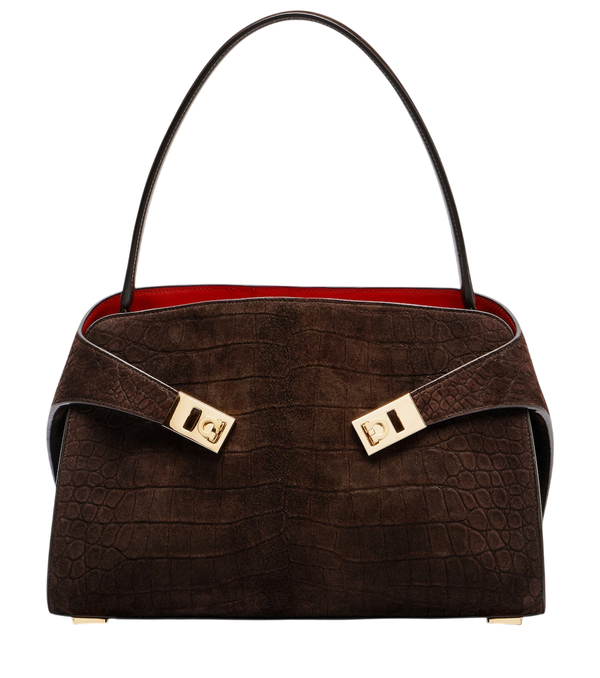 Ferragamo Hug Small suede shoulder bag