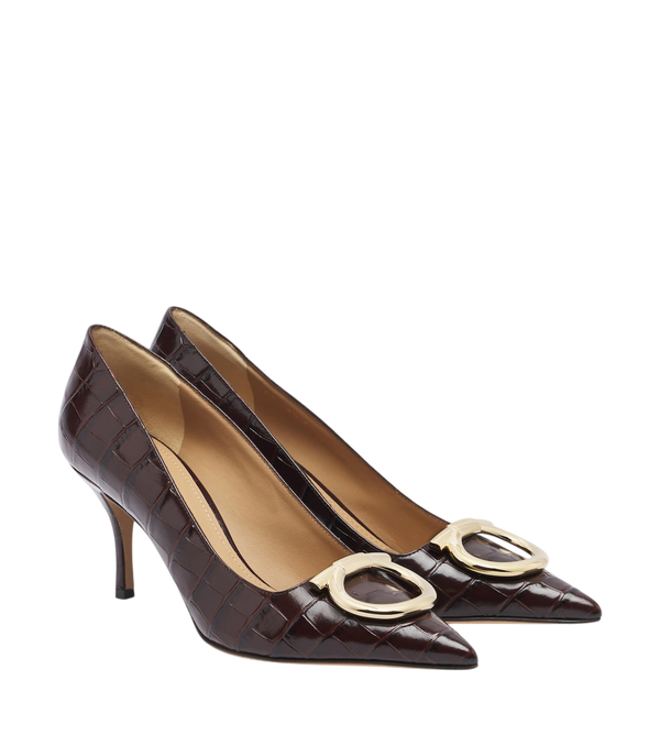 Zapatos de salón Ferragamo Lara Gancini de piel con efecto cocodrilo