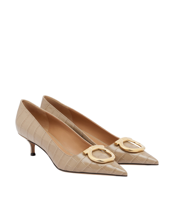 Ferragamo Décolleté in pelle effetto coccodrillo Lara Gancini