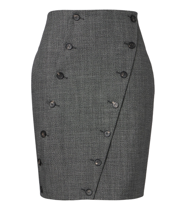 Ferragamo Gonna midi a pannelli in lana vergine