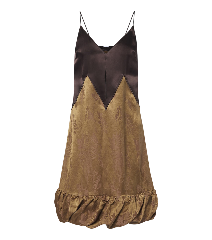 Ferragamo Satin and brocade slip dress