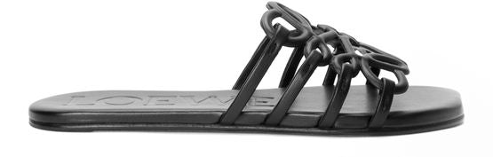 Loewe Petal Anagram slide sandals in soft calfskin