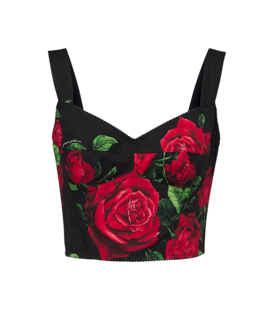 Dolce&Gabbana Floral cotton-blend bustier