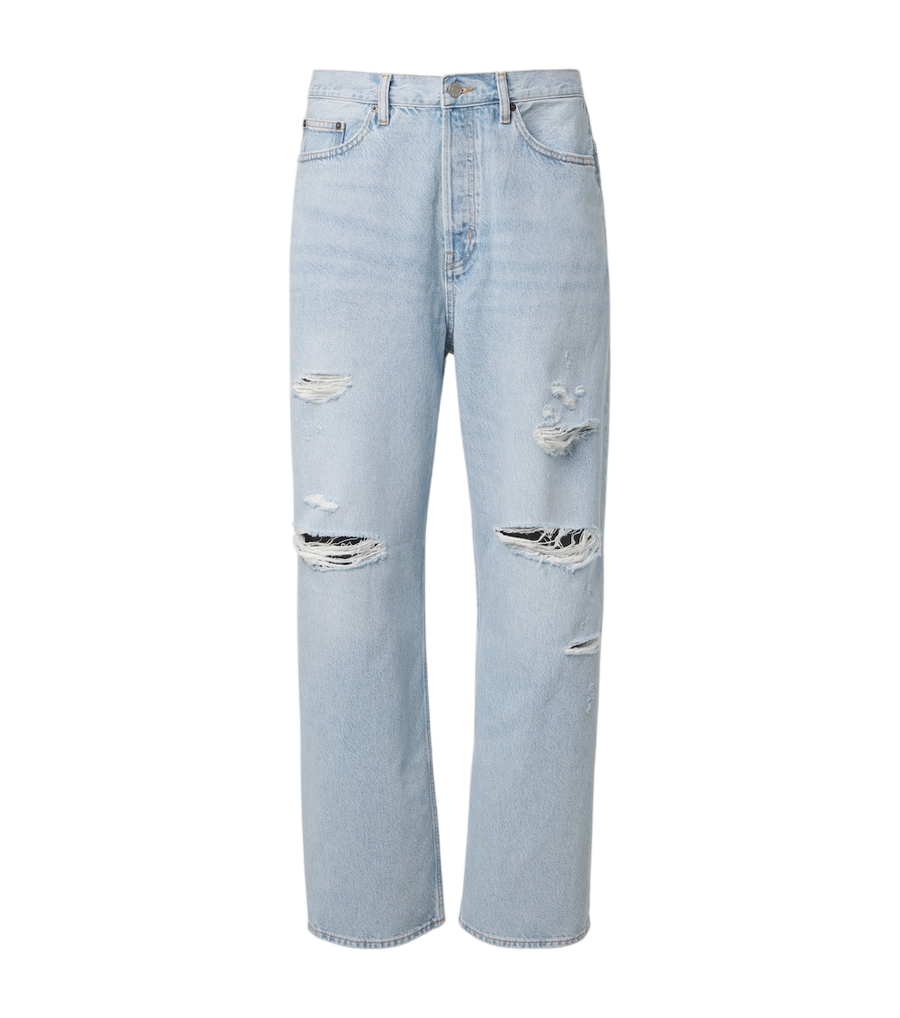 Frame Baggy distressed wide-leg jeans