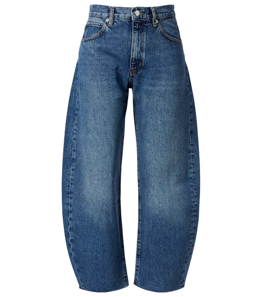 Vaqueros de corte barril Frame Bubble Crop