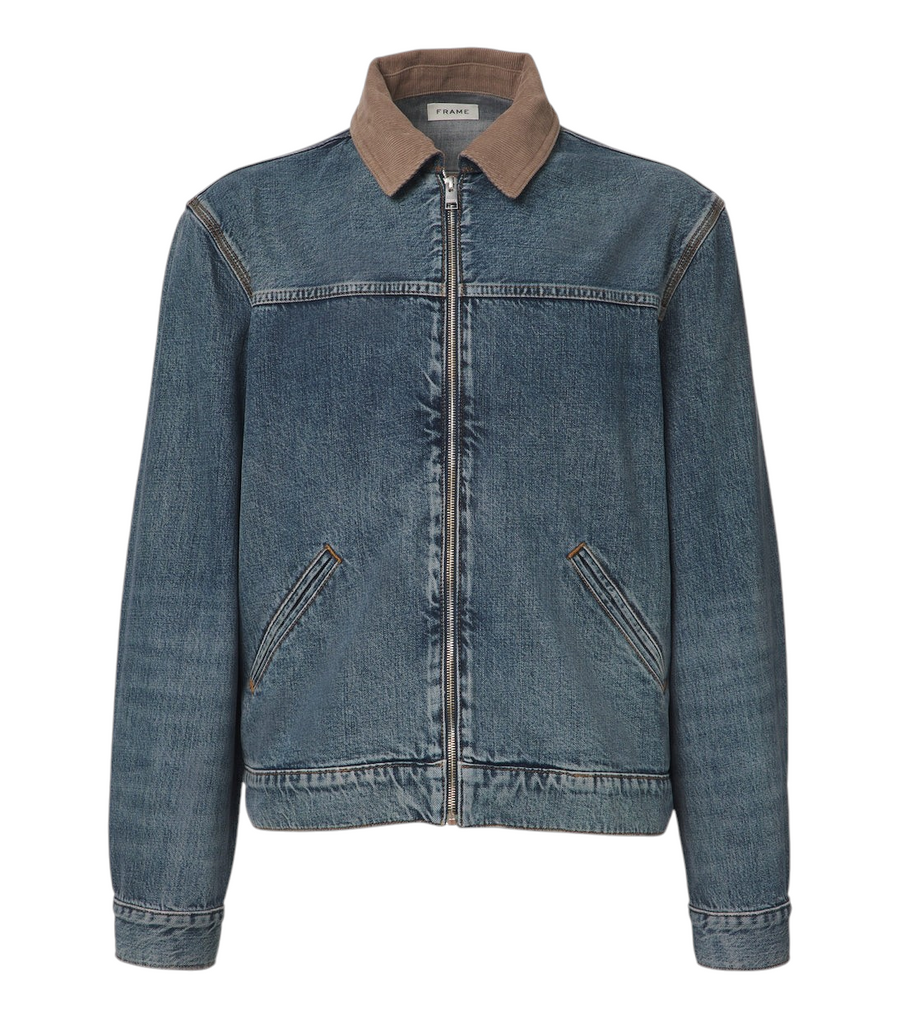 Frame Corduroy-trimmed denim jacket