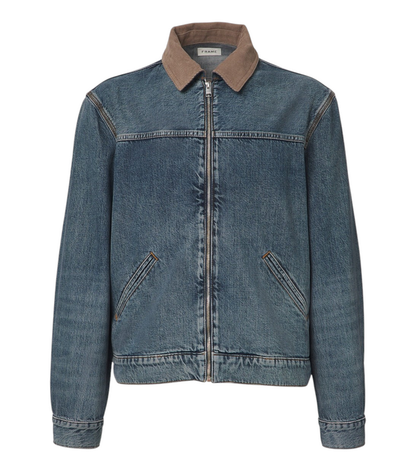 Frame Corduroy-trimmed denim jacket