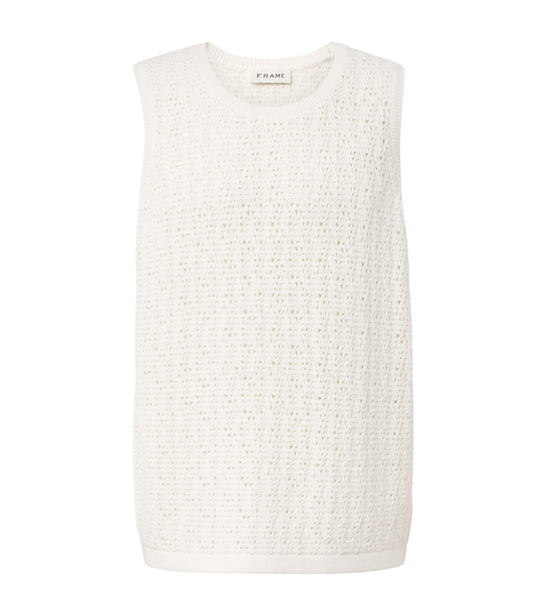 Frame Crochet cotton-blend tank top