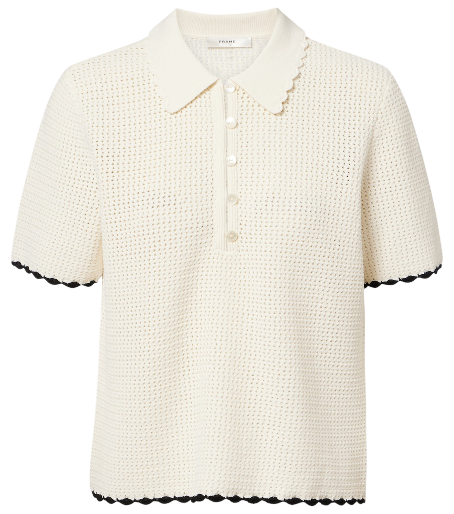 Polo de ganchillo con borde festoneado Daybreak de Frame