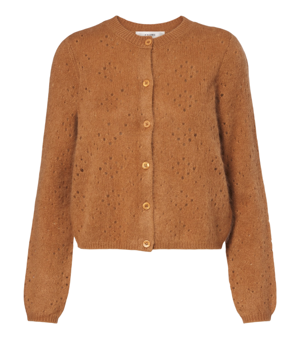 Frame Pointelle wool and cashmere cardigan