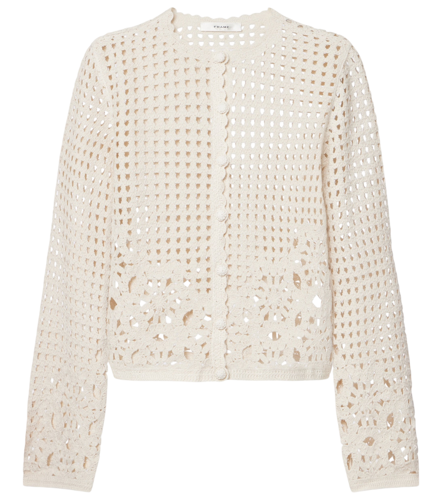 Frame Postcard crochet cotton cardigan