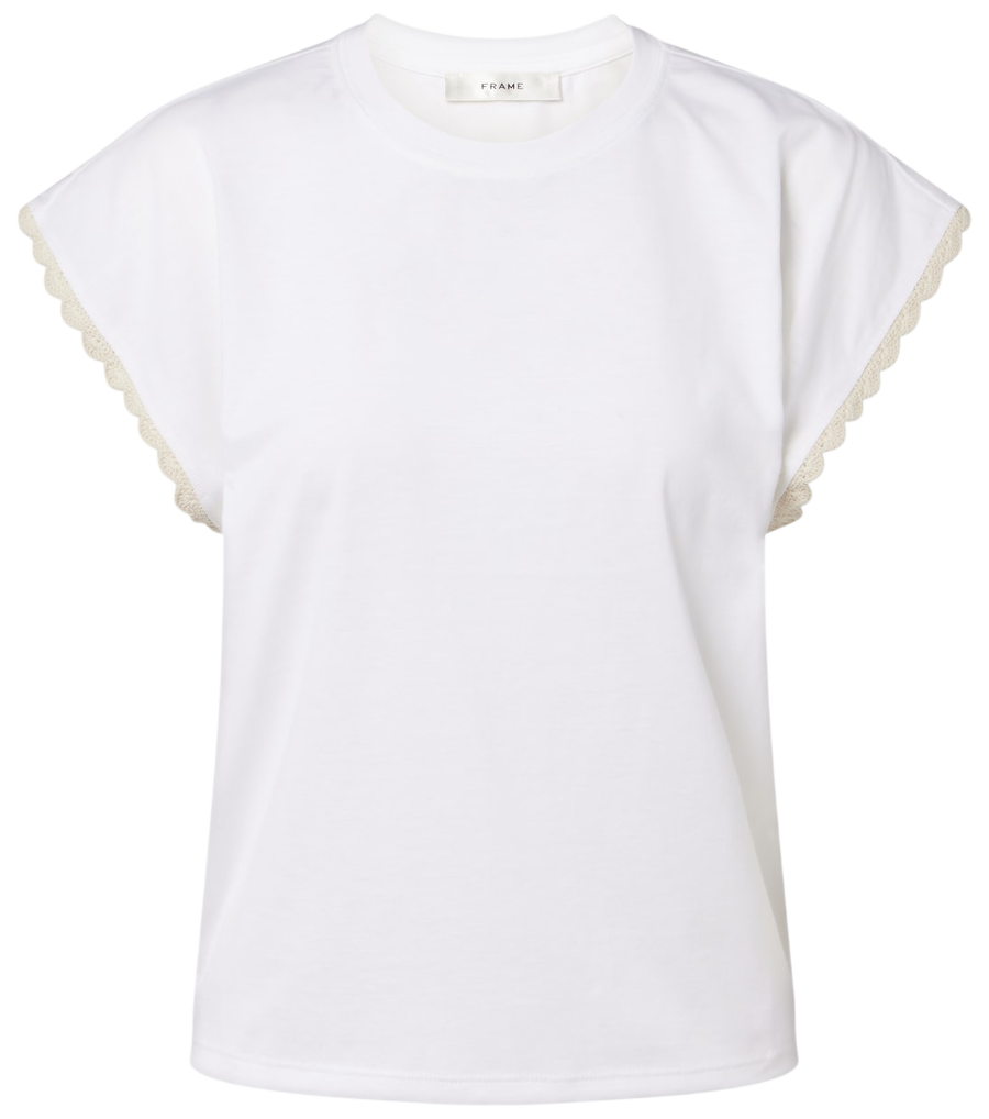 Frame The Crochet cotton jersey T-shirt