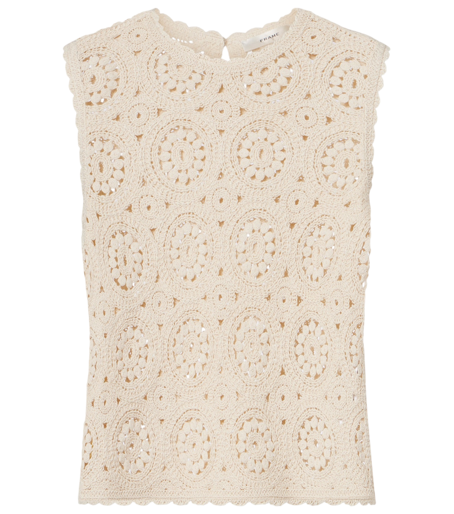 Top de algodón de crochet Frame