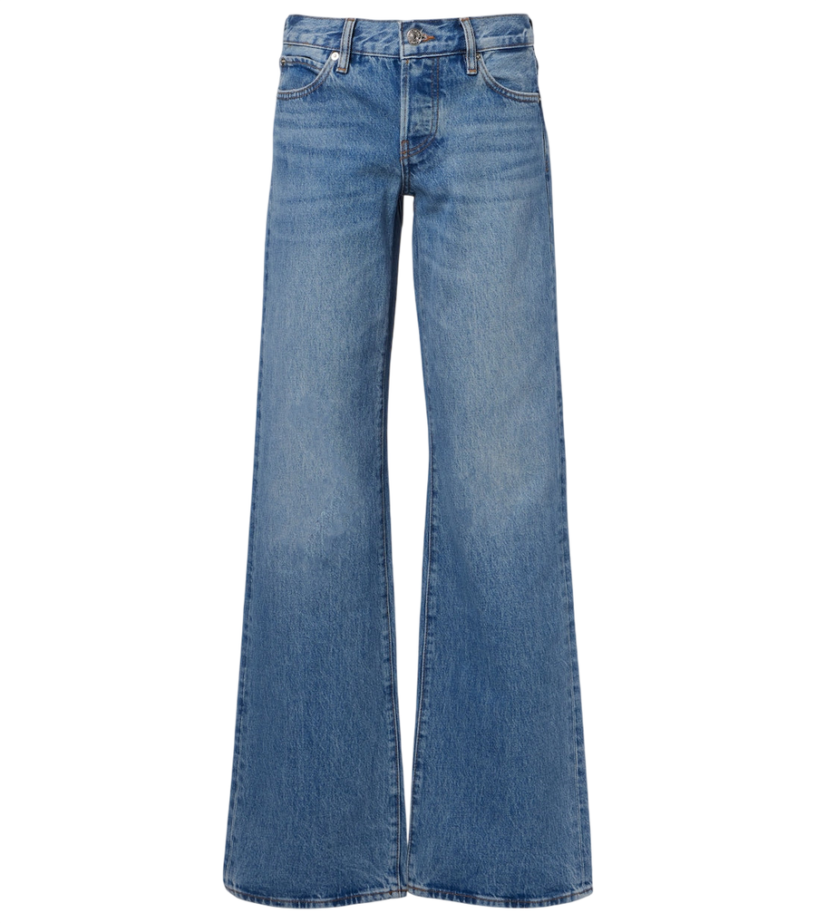 Frame Calça jeans cinza de perna larga