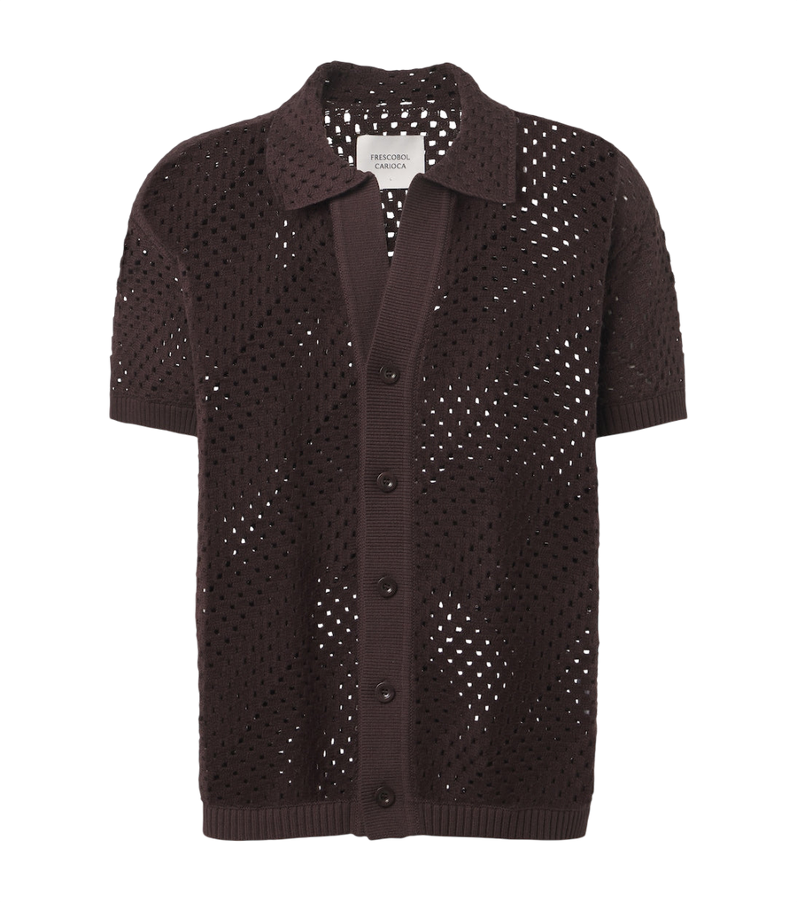 Frescobol Carioca Pinto crochet cotton shirt