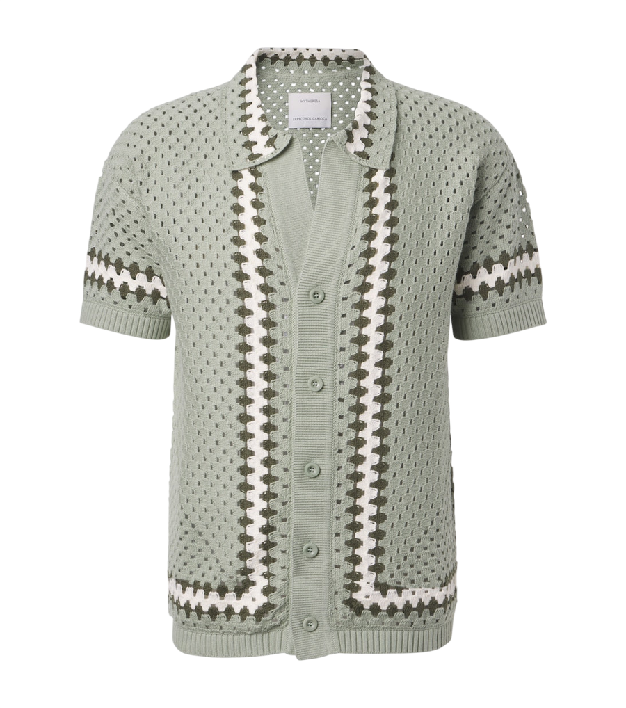 Frescobol Carioca Pinto crochet cotton shirt