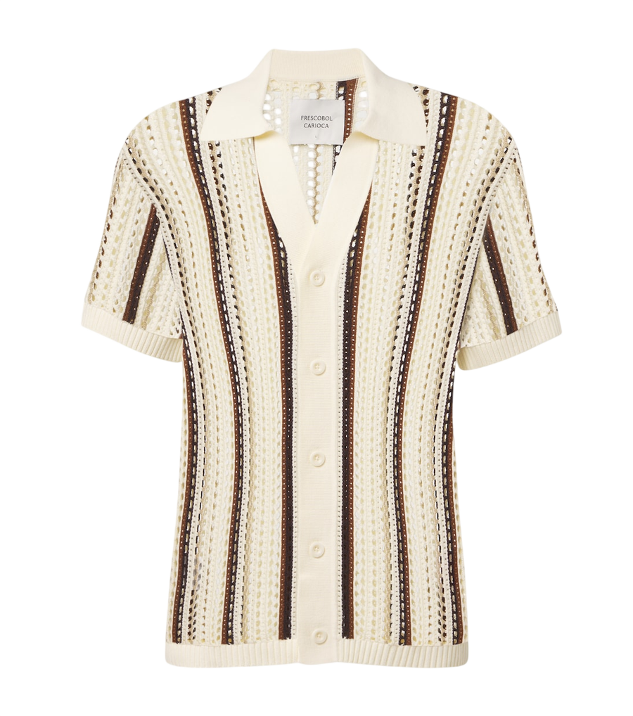 Frescobol Carioca Pinto crochet striped cotton shirt