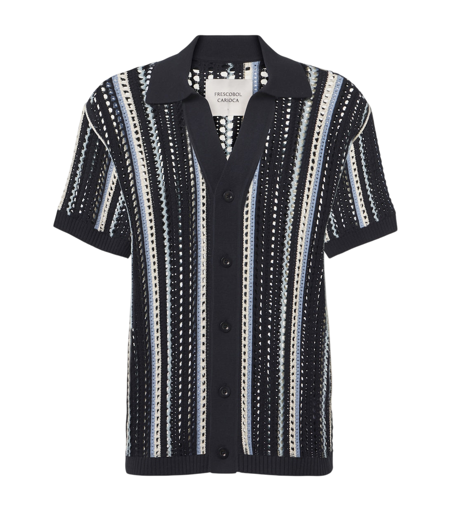 Frescobol Carioca Pinto crochet striped cotton shirt