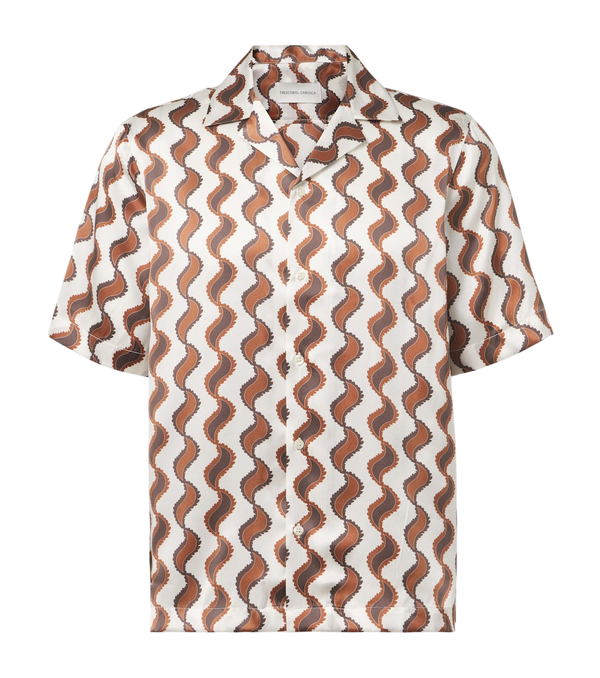 Frescobol Carioca Roberto printed silk bowling shirt