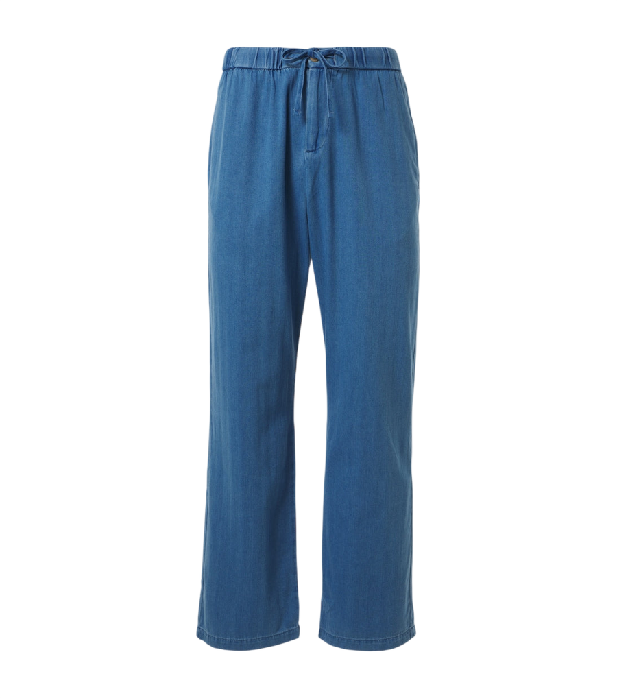 Frescobol Carioca Rocha herringbone cotton twill wide-leg pants