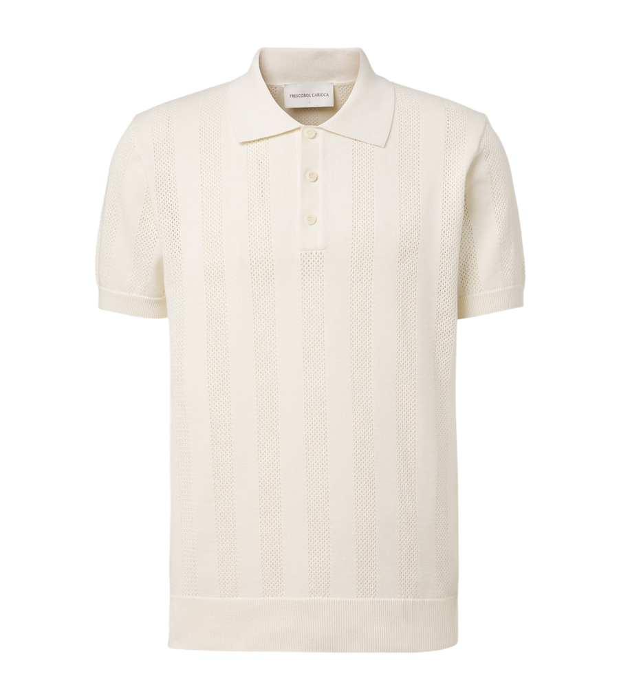 Frescobol Carioca Vidal striped cotton jacquard polo shirt