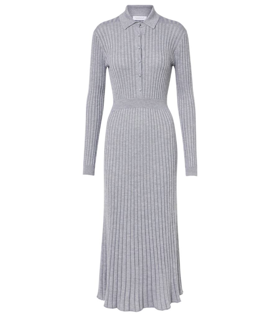 Gabriela Hearst Ardor ribbed-knit cashmere and silk polo dress