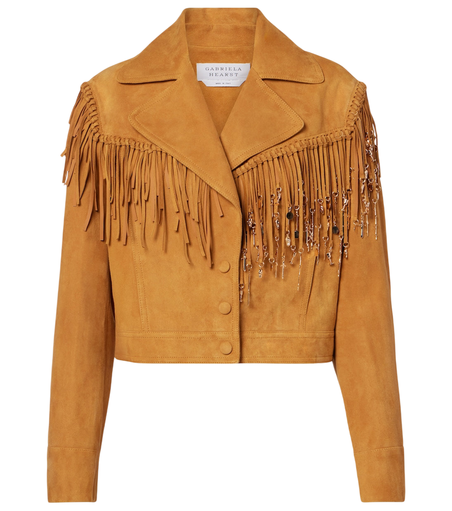Gabriela Hearst Azra embellished fringed suede jacket