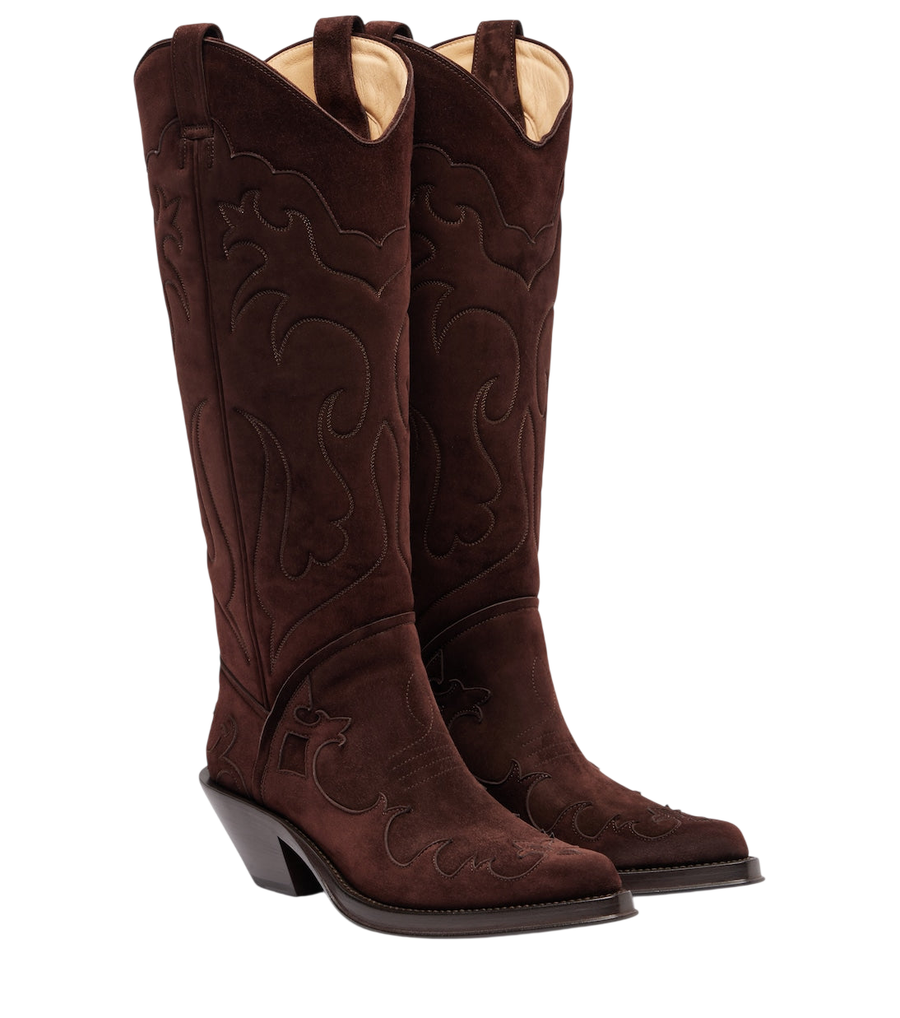 Gabriela Hearst Capitana suede cowboy boots
