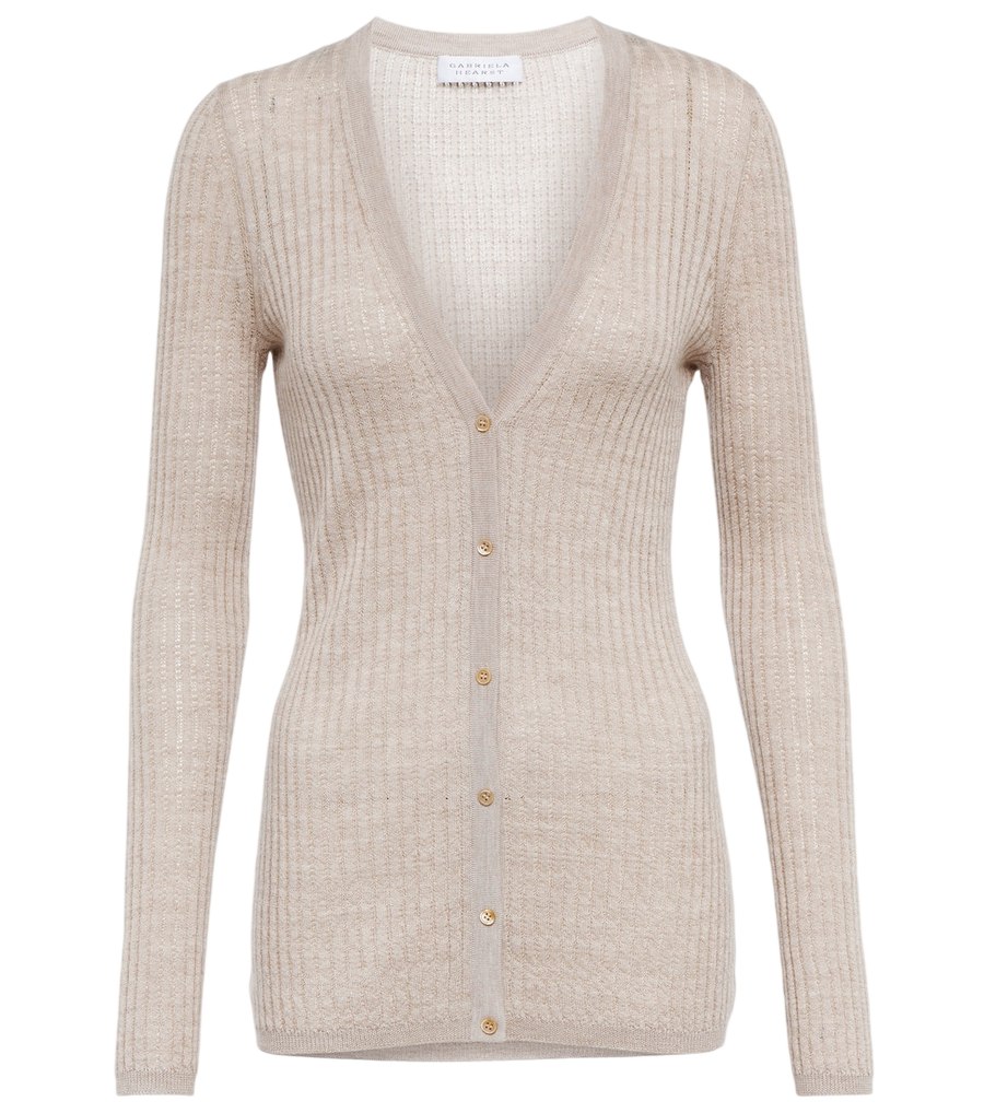 Gabriela Hearst Emma pointelle cashmere and silk cardigan