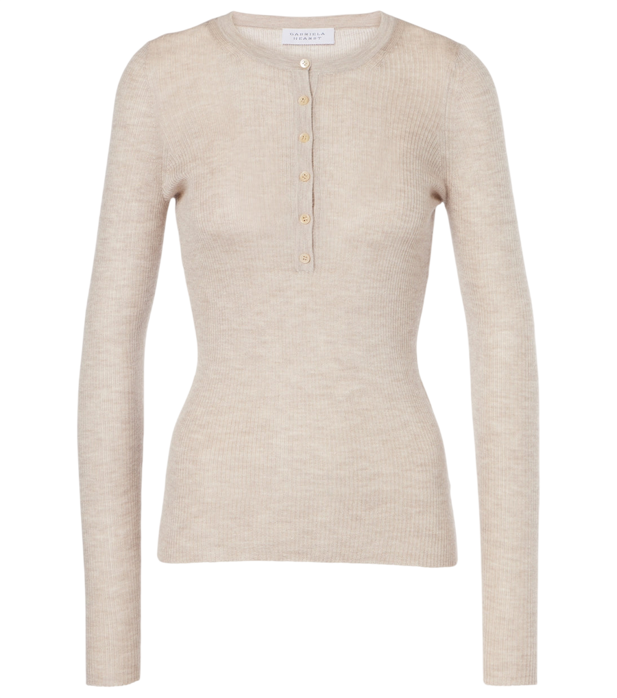 Gabriela Hearst Julian cashmere and silk Henley shirt
