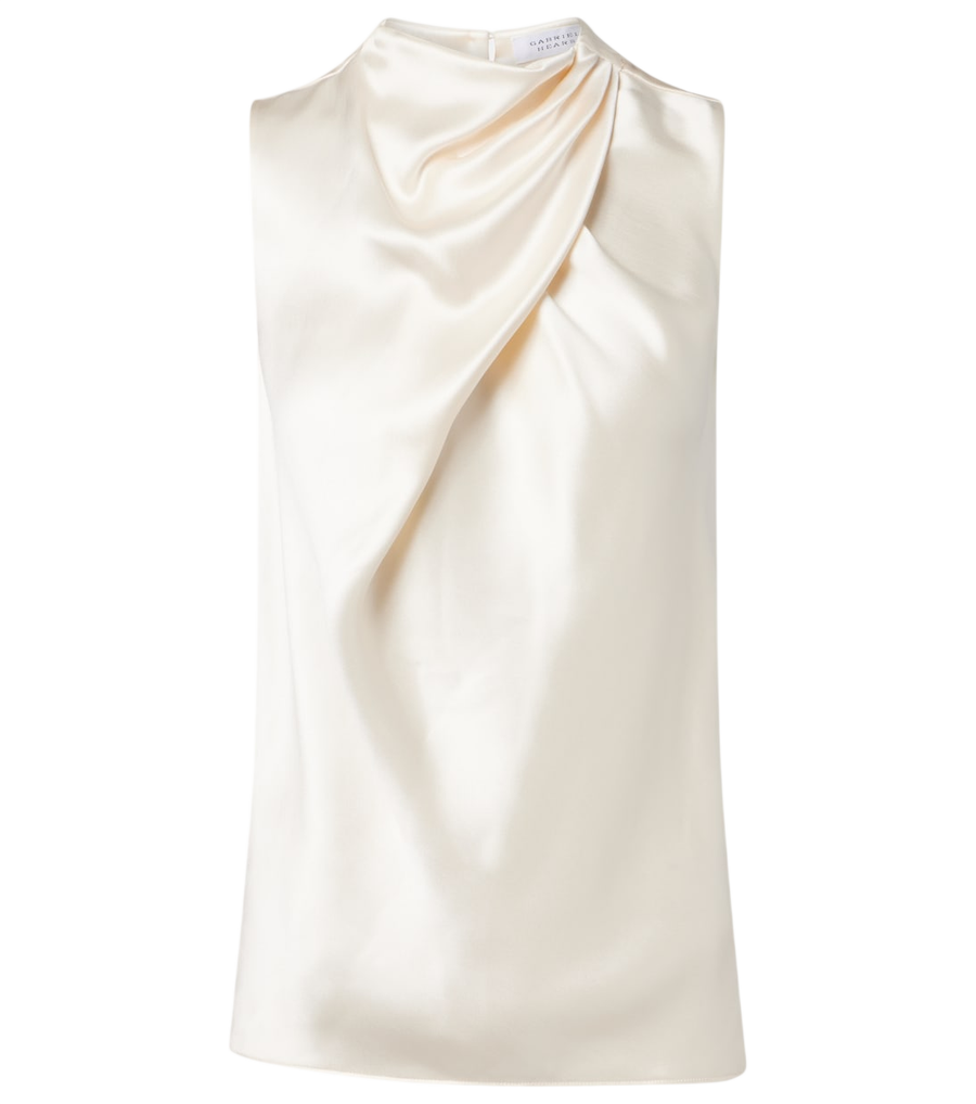 Gabriela Hearst Melina draped silk satin top