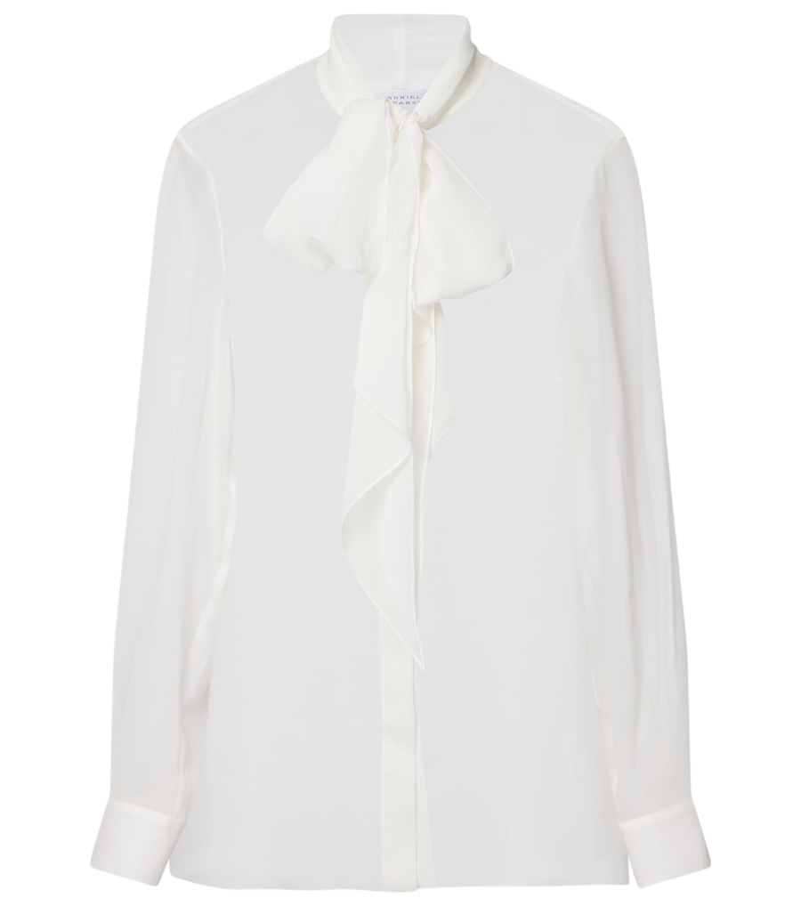 Gabriela Hearst Shildon tie-neck silk blouse